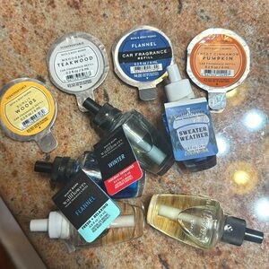 Car and home wall flower fragrances bath and body works.  Assortment.  Fall